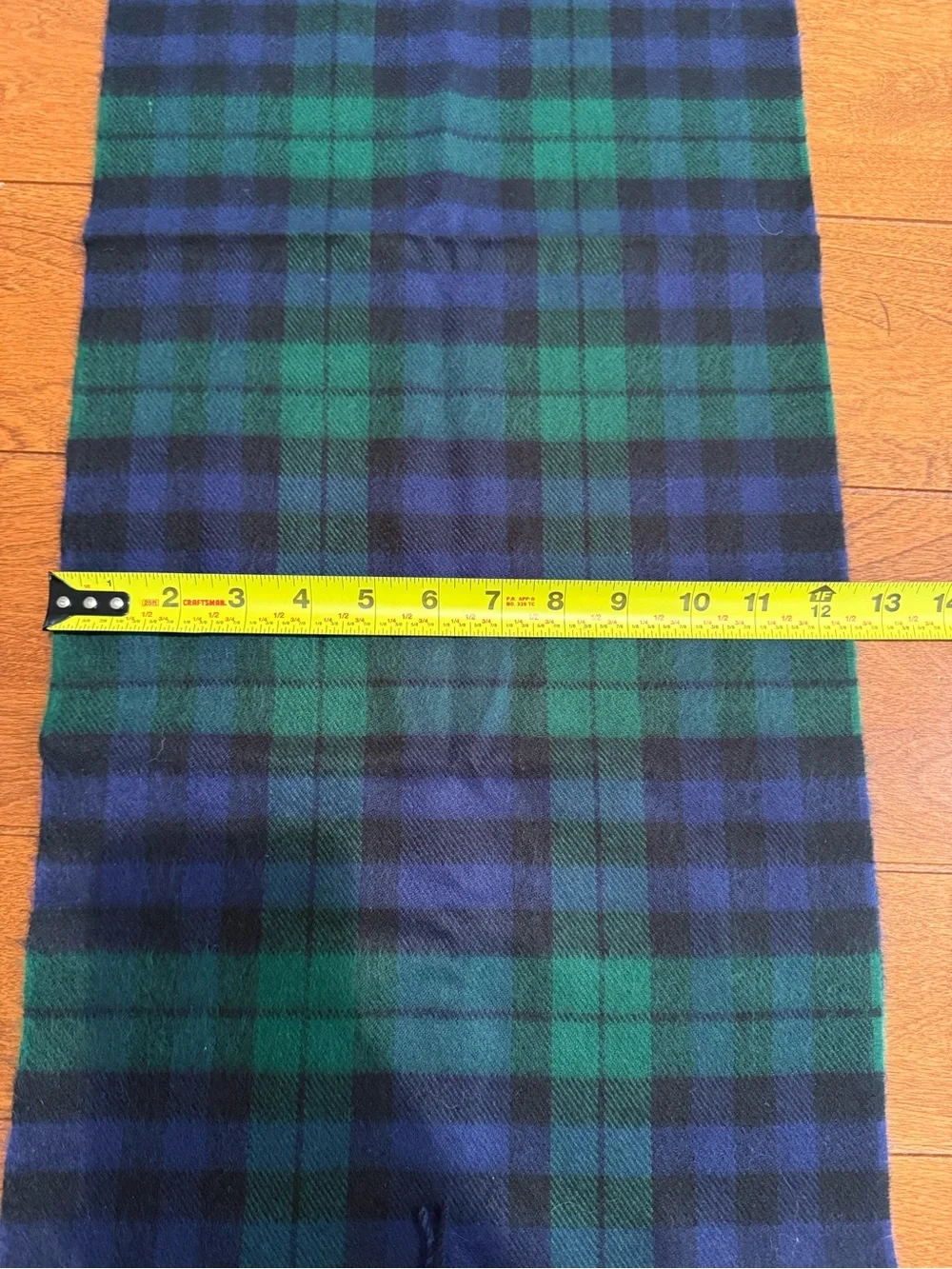 Vintage 100% Cashmere Black Watch Tartan Scarf – Hand Tailored, Made in Germany